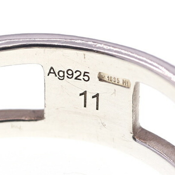 GUCCI Ring Interlocking Open Band 298036 SV Sterling Silver 925 No. 10.5 Women's - Picture 3 of 6